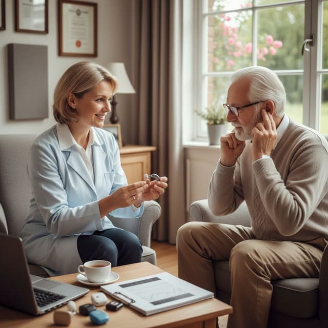audioprothésiste bienveillant avec senior